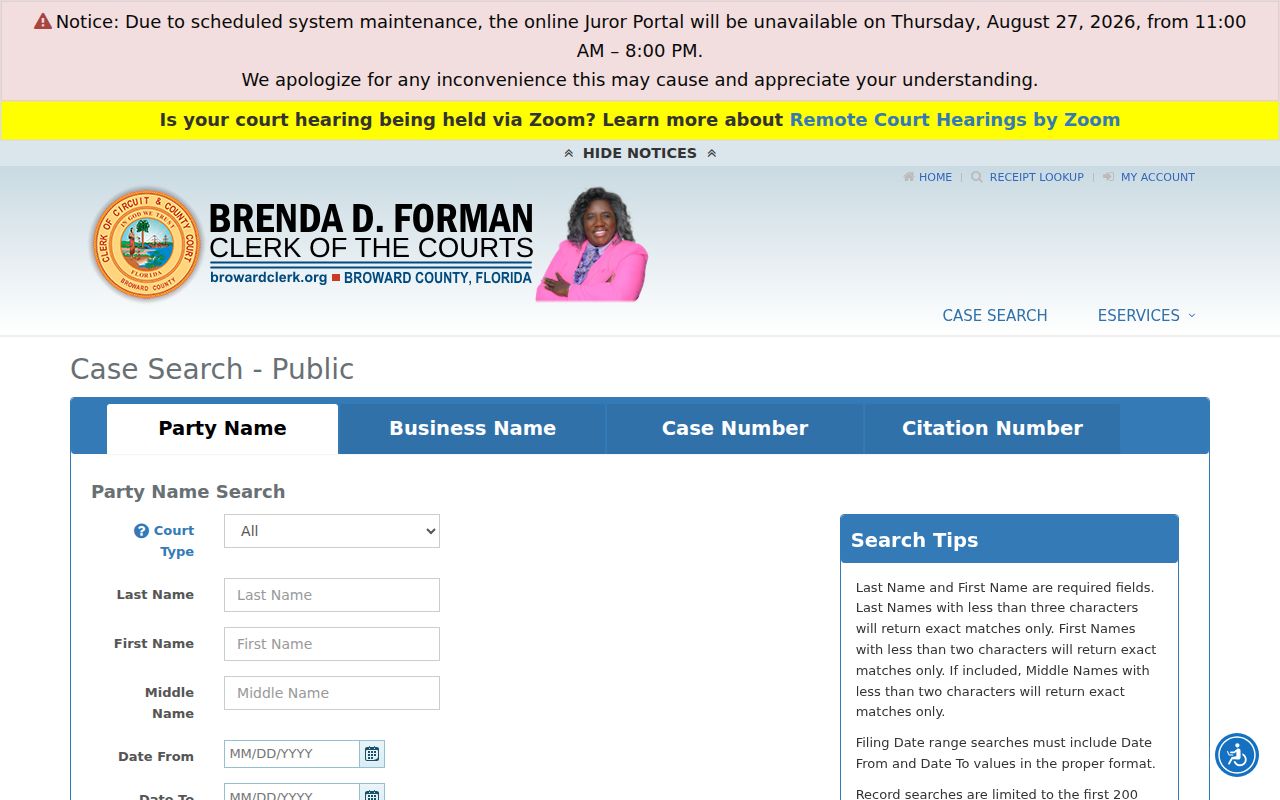 Sunrise residents directory Broward court search