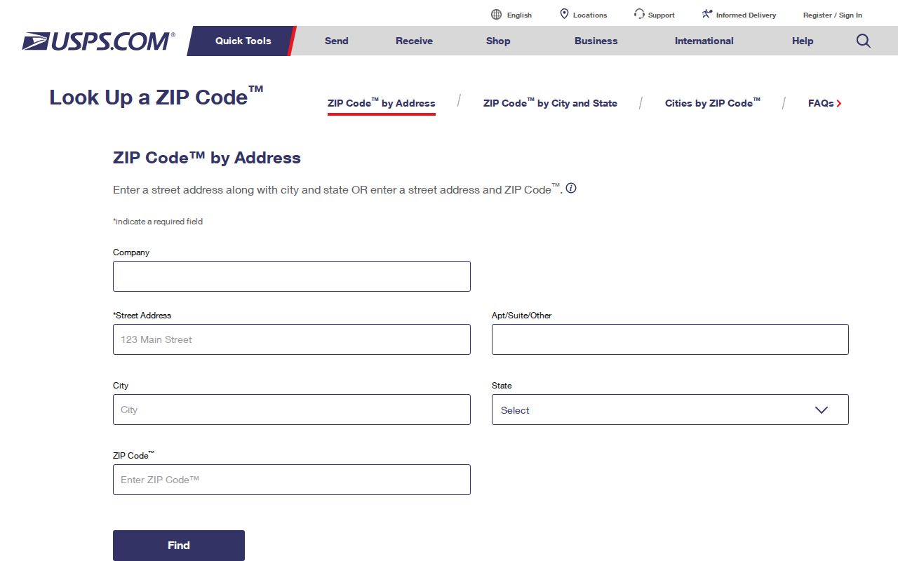 USPS address lookup used to verify a Sunrise ZIP code and preferred postal city